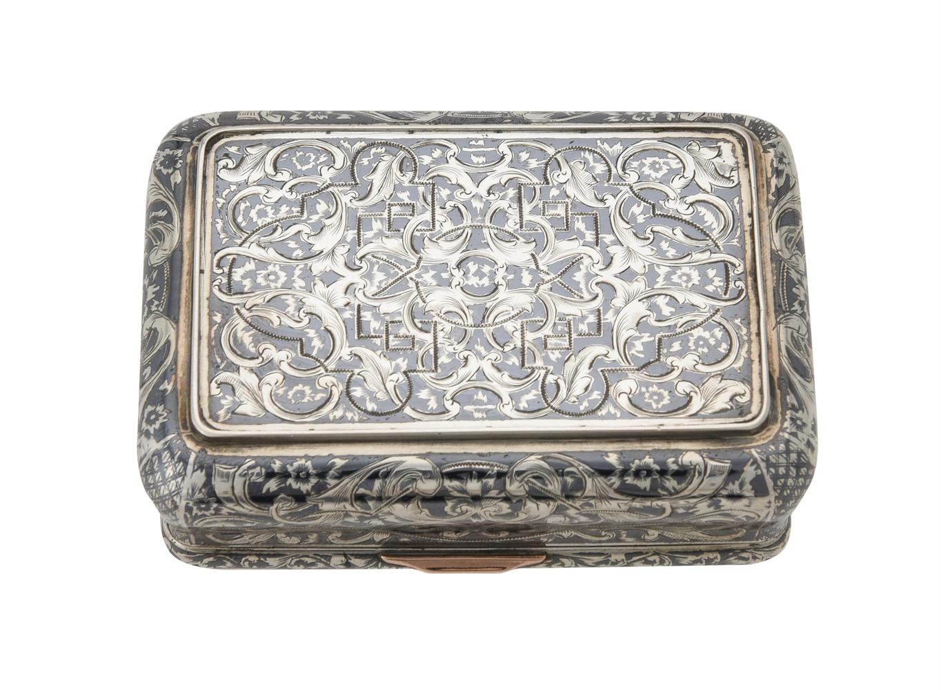 A Russian silver and niello oblong snuff box - Image 3 of 3