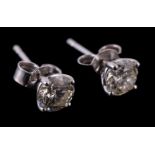 A pair of diamond ear studs