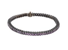 A pink sapphire line bracelet