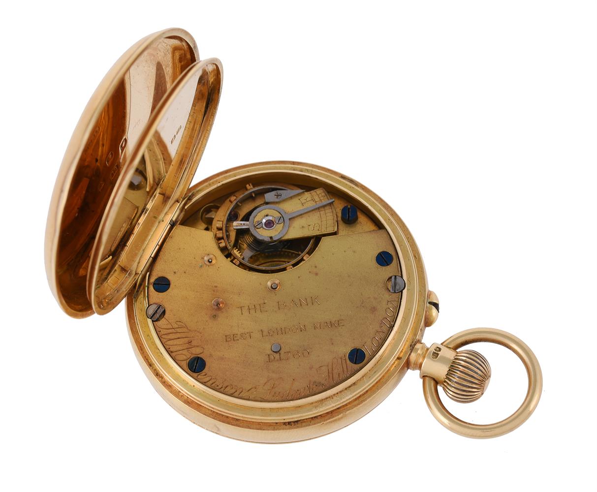 J. W. Benson, 18 carat gold keyless wind open face pocket watch - Image 2 of 2