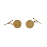 A pair of half sovereign cufflinks