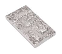 A Chinese silver card case by He Lian