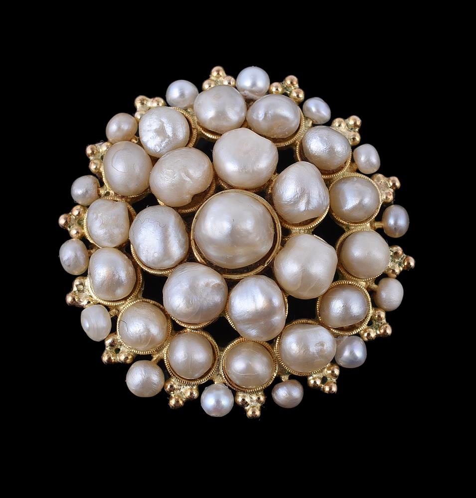 A pearl cluster brooch