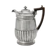 A George III silver half fluted coffee pot by Rebecca Emes and Edward Barnard I