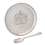 A limited edition silver circular salver by Historical Heirlooms Ltd.
