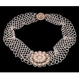 Y A late George III seed pearl and topaz necklace