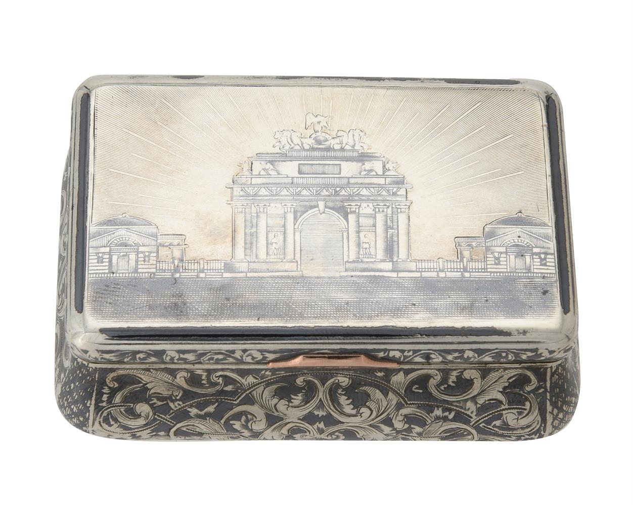 A Russian silver and niello oblong snuff box - Image 2 of 3