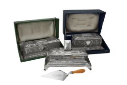 Three Pakistani silver coloured boxes