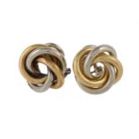 A pair of Italian two colour knot ear clips