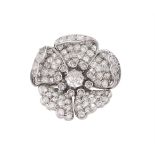A Victorian diamond flower head brooch