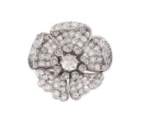 A Victorian diamond flower head brooch