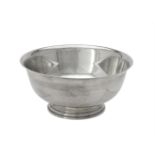 An American silver coloured reproduction Revere pattern circular bowl