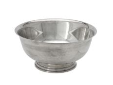 An American silver coloured reproduction Revere pattern circular bowl