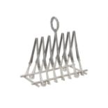 An Italian silver coloured six division toast rack