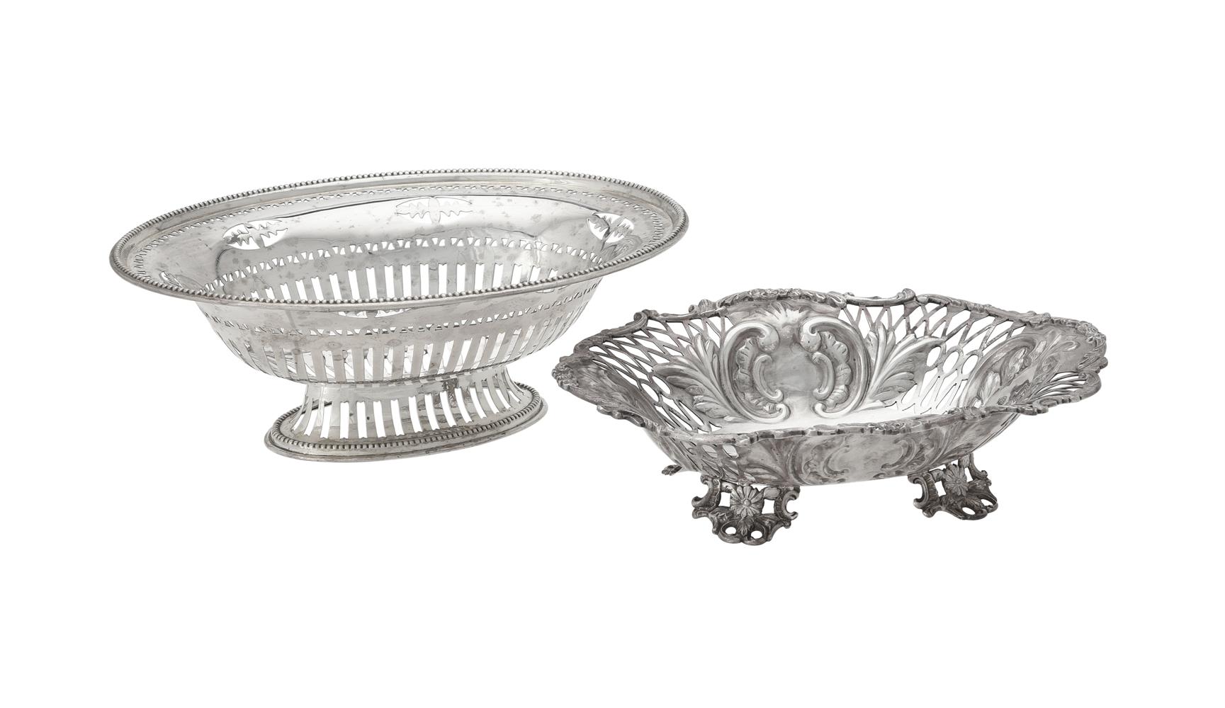 A Victorian silver shaped oval dish by William Hutton & Sons