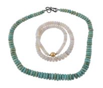 An opal bead necklace