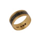 A George III gold and black enamel mourning ring