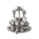 An Austrian silver liquor stand