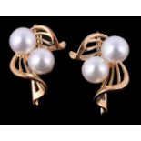 A pair of 1960s cultured pearl earrings by Mikimoto