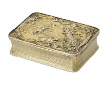 [Sporting interest] A George III silver gilt snuff box by John Linnit & William Atkinson