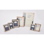 Seven silver mounted rectangular photo frames