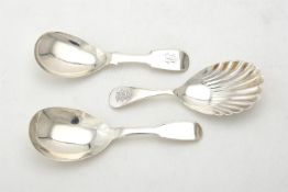 A Victorian silver Old English pattern caddy spoon by Atkin Brothers