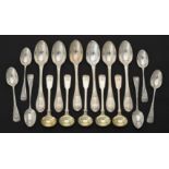 A set of six Victorian silver tea spoons by George Adams