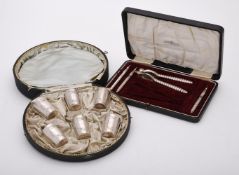 A cased set of six Russian silver vodka tots