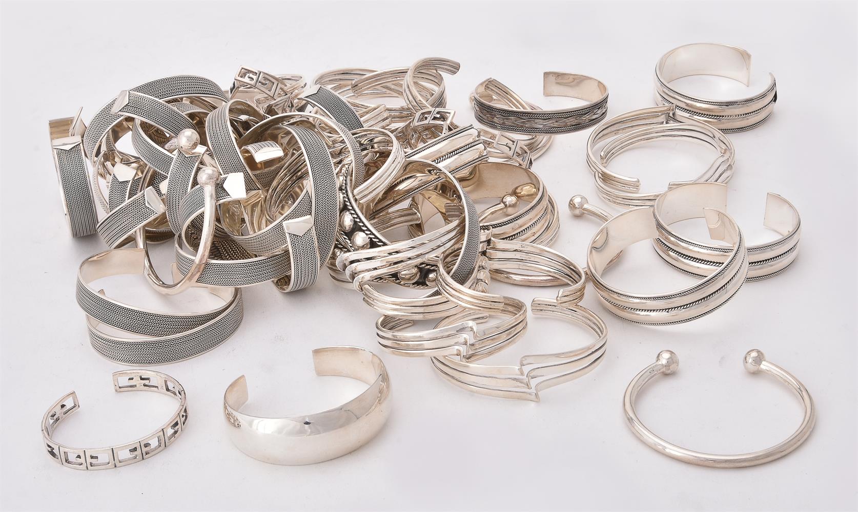 A collection of silver and silver coloured bangles - Image 2 of 2