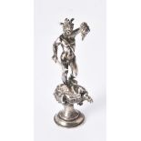 A late 19th century silver desk seal of Perseus slaying Medusa after Cellini, by G Accaresi, Florenc