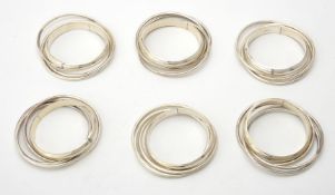 A collection of silver bangles