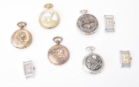 Five modern full hunter keyless wind pocket watches