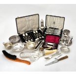 Y A collection of silver and silver mounted items