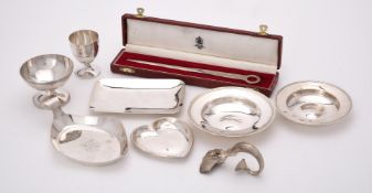 A collection of silver items