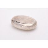 A late Victorian silver oval tobacco pebble box