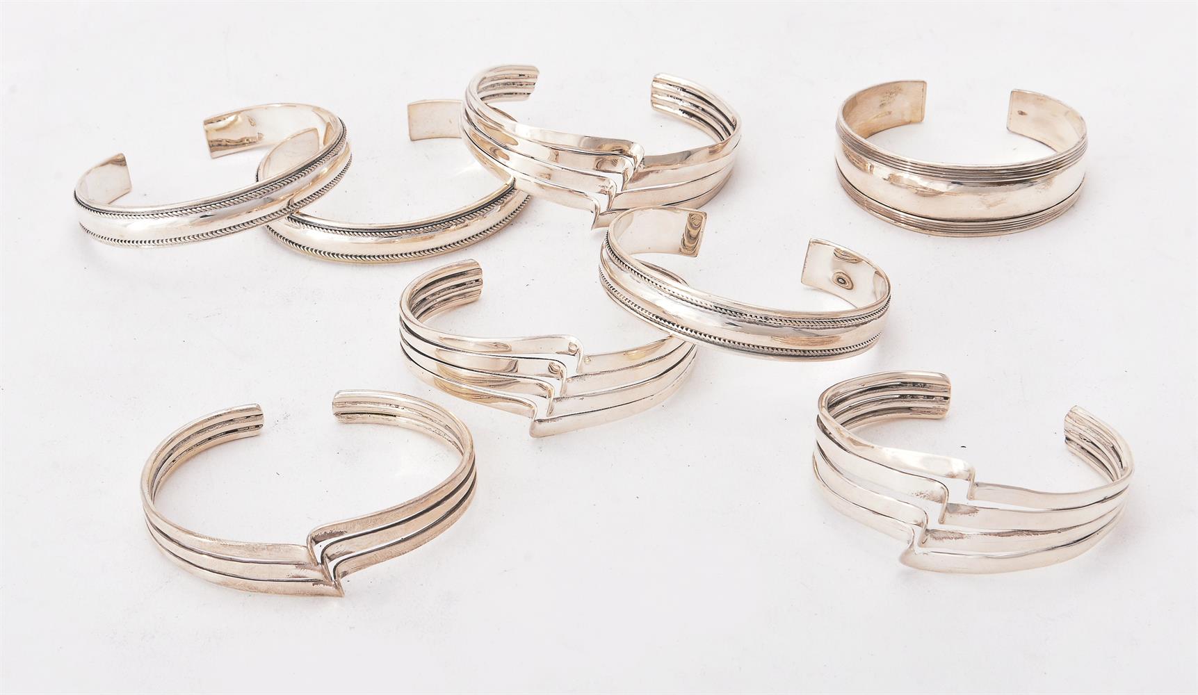 A collection of silver bangles