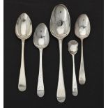 A collection of silver Old English pattern tea spoons