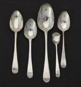 A collection of silver Old English pattern tea spoons