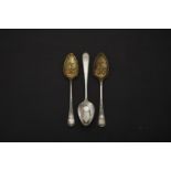 A George IV silver gilt berry spoon by William Welch II