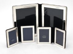 Three silver mounted folding double photo frames by Kitney & Co.