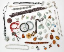 A collection of silver coloured jewellery