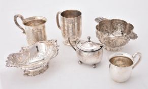 A collection of silver items