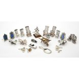 A collection of silver and silver coloured miniature models