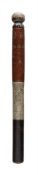 A George III carved and painted wood East Anglian staff-shaped truncheon with ball finial