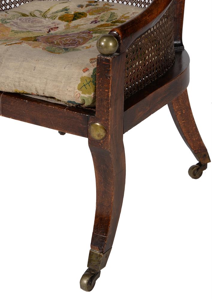 A Regency stained beech and gilt metal mounted bergere armchair - Image 3 of 3