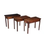 A group of three similar George III mahogany folding tables