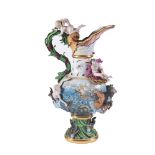 A large Meissen (outside decorated) ewer emblematic of Water