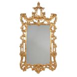 A carved giltwood wall mirror