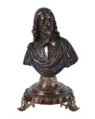 A patinated bronze portrait bust of Charles I