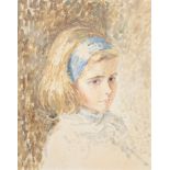 Jeremy Holt (20th century), Portrait of a girl wearing a blue headband